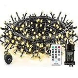 Bzavor Led Lichterkette Strom 15M 100 LED mit Fernbedienung Timer Merkfunktion Steckdose IP65 Wasserdicht, Lichterkette Weihnachtsbaum,Led Lichterkette mit Stecker für Weihnachten Deko Hochzeit
