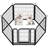 Yaheetech Welpenlaufstall 60cm hoch, 6-teiliger Faltbarer Welpenauslauf, Automatische Verriegelung, DIY Hundepark für drinnen und draußen, werkzeugfreie Montage