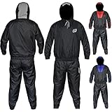 AQF Saunaanzug Sauna Anzug Schwitzanzug Trainingsanzug Für Fitness Joggen & Turnhalle Gewichtsverlust Schlankheitskur Anzug (Schwarz, XL)