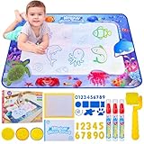 Wassermalmatte für Kinder – Aqua Wasser Doodle Baby 1 Jahr, Aquadoodle ab 1 Jahr, Kinderspielzeug ab 1 2 3 Jahre, Malmatte mit Wasserstift für kreatives Malen und Spaß