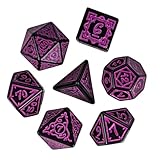 Würfelspiel für Gesellschaftsspiele, 7 Würfel aus Acryl für Rollenspiele – komplettes Spiel in lebendigen Farben, Dekoration für Wohnheim, Camping und Reise
