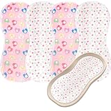 4 PCS Baby Wickelunterlage Waschbar für Kommode, Babywaage, Kinderwagen, Weiche Leichte, Wasserdichtes und Rutschfestes Design, Wiederverwendbar Wickelunterlagen für Babys und Kleinkinder(2 Stile-B)