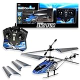 Revell Control Helicopter Skyfun, Ferngesteuerter Helikopter, Koaxial-Rotorsystem, Leistungsstarke Elektromotoren, Inklusive Ersatzrotorset, Weiß/Blau/Schwarz
