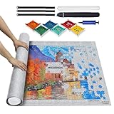 MOZOOSON Puzzlematte für Puzzle mit bis zu 2000, 1500, 1000 Teilen - Puzzle Matte mit Aufbewahrung und 6 Sortierern für Erwachsene und Kinder