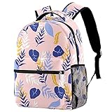 Lässiger Tagesrucksack, hellblau, Blumen-Rucksack für Damen, Büchertasche, hohe Kapazität, Reise-Schultertaschen, Mehrfarbig-5