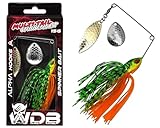 Wild Devil Baits Multi Tail Spinnerbait Spinner Bait Kunstköder Spin Jig Angelköder Barsch Hecht Zander (Fire Tiger, 15g)