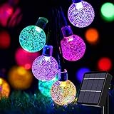 Useber Solar Lichterkette Aussen 50LED Lichterkette Außen/Innen,8 Modi und Wasserdicht Outdoor Lichterkette für Balkon,Garten,Bäume,Hochzeiten,Partys,Terrasse(Bunt)