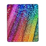 DFJMASFKOL Gaming-Schreibtischunterlage mit Regenbogenstreifen, Regenbogen-Glitzer, Regenbogen-Schreibtischunterlage für Zuhause, Büro, Laptop, Desktop, 25 x 30 cm