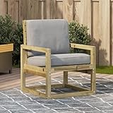 Teenpull Gartenstuhl aus Kiefernholz, imprägniert, 57,5x63x76 cm, robust, für Garten, Terrasse, Balkon, wetterfest, langlebig, 90 kg Tragkraft