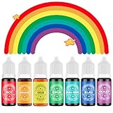 Waysroma Lebensmittelfarbe 7x12ml, hochkonzentriert & zuckerfrei Lebensmittelfarbe Flüssig zum Backen, Weihnachtskuchen, Macaron, Zuckerguss, Fondant, Kekse, Donuts (Regenbogen)