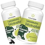 Liposomales Sulforaphan Hochdosiert, 450mg Tagesdosis, Brokkoli Kapseln aus Brokkolisprossen Extrakt, Reich an Aktivem Myrosinase & Sulforaphan, 5X Advanced Formula, Vegan (120 Kapseln)