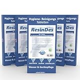 Reinigungstablette für Enthärter Hygienereiniger für Entkalkungsanlagen Anlagenreinigung ResinDes 20g Wasserenthärtungsanlage Hygienespülung für Ionenaustauscher- Harz und Salzbehälter - 5 Stück