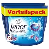 Lenor Waschmittel PODS All-in-1, 104 Waschladungen, Universal Aprilfrisch, 3-mal länger anhaltende Frische & Tiefenreinheit auch bei Kaltwäsche