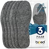 biped 3 Paar Filz Einlegesohlen - Extra dicke Schuheinlagen aus strapazierfähigem Filz - Wärmende Thermosohlen für den Winter z1014(47)
