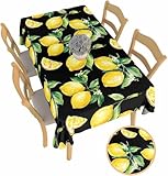 Pechiwuo Tischdecke Outdoor Zitrone Wetterfest Tischdecke Abwaschbar 3D Zitrone Tischdecken Polyester Wasserdicht Tischwäsche für Garten Küche Picknick Party, 130x160 cm 4117v