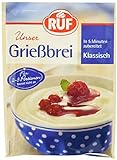 RUF Grießbrei Klassisch, geeignet als Dessert, Zwischenmahlzeit oder süße Hauptspeise, fertig in 5 Minuten, nur Milch hinzugeben, 25 x 92g