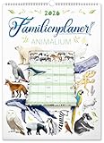 NOTIQUE Wandkalender XXL 2026 - Monatsplaner Verwendbar als Familienplaner mit 6 Spalten - Monatskalender Monatlicher Planer Kalender 33x46 cm (Animalium)