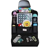 SURDOCA Autositz-Organizer – 4th Generation verbesserter Auto-Organizer Rücksitz für bis zu 10,5 iPad, 9 Taschen, Kinderspielzeug-Aufbewahrung, wasserdichter Rücksitzschutz für Kinder,schwarz,1 Stück