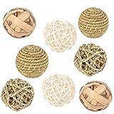 Jubaopen 8 Stück Kaubälle Kleintier Kauspielzeug Grasspielzeug Natürliche Kleintierspielzeug Ball Grasball Heuball Kauspielzeug Bälle für Kaninchen Meerschweinchen Chinchilla Hasen Spielzeug Set