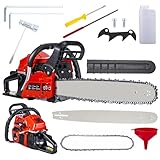 CHANGEMOORE Kettensäge Benzin, 58cc Motorsäge Benzin mit 2-Takt-Motor, Benzin Kettensäge 3.62PS, 50cm Blatt, Benzinsäge mit Anti-Vibrationssystem