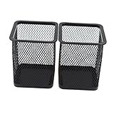 OFFSCH Stiftbehälter Bleistiftbecher Mesh-stifthalter Bleistifthalter Aus Mesh Malpinsel-organizer Schwarze Vasen Bleistifthalter Aus Schwarzem Mesh Schwarze Bleistifte Tischspender Black