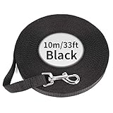 CtopoGo Hundeleine 6m /10m /15m geeignet als Schleppleine Langlaufleine Laufleine Fährtenleine Suchleine Feldleine Ausbildungsleine (10M, Schwarz)