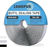 CANOPUS Butyl Klebeband für RV, Wohnwagen, Wohnmobil, Butylband Extra Stark, Schwarz (2 mm x 20 mm x 9,1 m)