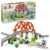 LEGO DUPLO Town Eisenbahnbrücke und Schienen – Erweiterungsset, Geschenk für Kleinkinder ab 2 Jahren, Set zum Bauen und Umbauen, entwicklungsförderndes Spielset für Vorschulkinder, Lernspielzeug 10426