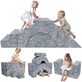 MeMoreCool Kindersofa Spielsofa, Modulares Schaumstoff Bausteine-Sofa, Baby-Schlafsofa zum Klettern und Krabbeln, Softbausteine für Kinderzimmer oder Spielzimmer, Mini Sofa mit Rutsche und Treppe