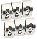 infactory Zettelhalter Klammer: 6er-Set Edelstahl-Notiz-Halter 'Gravity Lock', selbstklebend (Zettelhalter selbstklebend, Notizhalter Klammer, Wandhalterung)