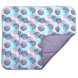 BONKY® Wickelauflage 85x72 cm - aus hautfreundlicher Baumwolle - Wickelunterlage mit rutschfeste Unterseite - Baby Wickeltischauflage - Mega weich und angenehm - Made in EU - Kreise