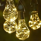 Solar-Lichterkette, Atmosphäre Lampen IP44 Wasserdicht Solar Vintage Lampen Beleuchtung Ornamente Weihnachten Heimdekoration für Garten Hinterhof Pergola Party Cafe Bistro Hochzeit