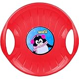 Ondis24 großer Tellerrutscher mit 2 Griffen Porutscher Tellerschlitten Schlitten Kunststoff rot 60 cm leicht, stabil & günstig, riesiger Spaß garantiert (Feuerrot)