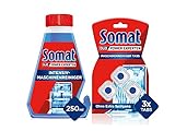 Somat Reinigungs-Set für die Spülmaschine, bestehend aus Intensiv-Maschinenreiniger (250 ml) & Duo Maschinenreiniger Tabs (3 Stück)