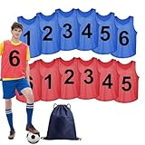 TopTie 12er-Pack Pinnies Scrimmage-Westen 6 für Mannschaftssportarten, Übungstrikots für Kinder und Erwachsene, atmungsaktive Mesh-Pennies für Basketball, Fußball