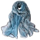 STORY OF SHANGHAI Seidenschal Damen 100% Seide, 30+ Farben XXL Blumen Seidentuch, Stola für Abendkleid Hochzeit, Seide Schal Halstuch 175×65