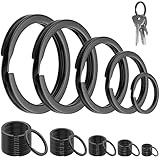 KGGZKG 60 Stück Schlüsselringe 30mm 28mm 25mm 20mm 15mm Schlüsselring Schwarz Set SchlüSselanhänger Ringe zum Basteln Keyring Stabil Flacher Schlüsselbund für Schlüssel Diy Kunsthandwerk 5 Größen