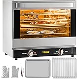 VEVOR Mini Backofen, 66 L Tischbackofen 65-250 ℃ Toastofen 4 Schichten, 58 x 55 x 50 cm Minibackofen 0-120 min Elektrobackofen, Kleinbackofen Heißluftfritteuse, Backofen, Grill, Toaster