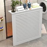 Heizkörperabdeckungen für Zuhause, Heizkörperabdeckungsregal, Heizkörper, weißer moderner Wandschrank, Grillregale aus Holz mit Lamellen, Heizschrank, für Schlafzimmer, Flur, Wohnzimmer, einfach