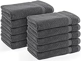 Utopia Towels - 10er Pack Gästehandtücher 30x50 cm mit Aufhängeschlaufe, kleine Handtücher 100% Baumwolle weich und saugfähig Gästetücher Set (Grau)