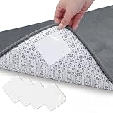 Gicctyble 4 Stück 10cm*10cm Teppich Antirutsch Pads – Vakuum -Technologie und Wiederverwendbare Greifer Anti Rutsch Teppichunterlage, rutschfeste Teppichunterlage für Laminat, Parkett & Hartholzböden