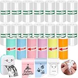 Tiusixsy 20 Rollen Thermopapier Selbstklebend, Thermopapier für Kinder Sofortbildkamera, Mini Drucker Aufklebe, 57 X 25mm Thermodrucker Papier weiß, Nachfülldruckpapier, für Mobiler Fotodrucker