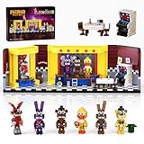 Millionspring 6-in-1 FNAF Nights-Zeichentrickfiguren- und Tanzbühnen-Bauset, kreativer 5 Night at Freds-Charakterbausatz, Geschenkidee für Erwachsene und Kinder (1349 Stück)