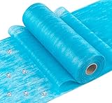 Anstore Vlies Tischband, 30 Meter Rolle + 150 Deko Herzen Gratis (23cm Breite, in Hellblau)