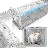 Retoo Lebendfalle XXL für Mäuse und Ratten, 41 x 14 x 11 cm, Humane Tierfalle aus Stahl, automatisches Schließen mit hoher Gewichtsempfindlichkeit, Sicher & Robust, Wetterfest, Einfach zu Bedienen