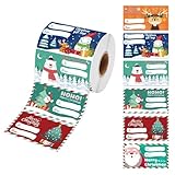 Feiertagsaufkleber – Tags, 500 x Weihnachtsmann-Aufkleber, Rentier-Etikettenaufkleber, Namensetiketten für Urlaub, saisonale Verpackung, festliche Namensetiketten, Partygeschenke für Erwachsene und