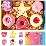 Badebomben Geschenkset, Vivlot 6Pcs Badekugeln in hochwertiger Geschenkbox, Geschenke für Frauen, Freundin, Kinder Badekugeln Badezusatz Geschenkset für Geburtstags Weihnachts Valentinstag (6Pcs neu)