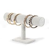 Aisoway Armband Halter und Organizer - Samt T-förmiger Ausstellungsständer für Schmuck und Armbänder (Grau)