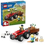 LEGO City Traktor mit Anhänger - Bauernhof Spielzeug mit Traktor & Tierfiguren - Montessori Spielsets für Jungen und Mädchen ab 4 Jahren - Geschenk mit 2 Minifiguren 60461