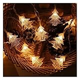 Lichterkette, Lichterkette for den Weihnachtsbaum, LED-Lichterkette, kreative Lichter, batteriebetriebene Deko-Lichter for den Garten, Zuhause, Weihnachtsfeier, Hochzeit, Fest(Warm White,13.1FT(40LED)